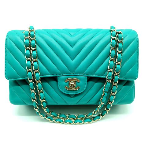 chanel torquoise chevron flap|chanel flap 2.55.